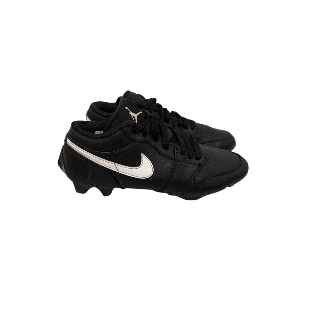 Nike Air Jordan 1 Low TD Black White Leather Football Cleats Men's Size 8
